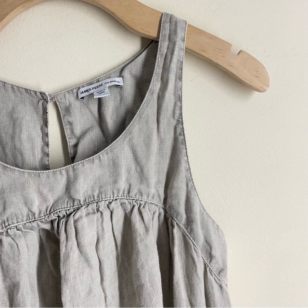 James Perse Linen Sleeveless Grey Midi Dress size 0 - Picture 2 of 11